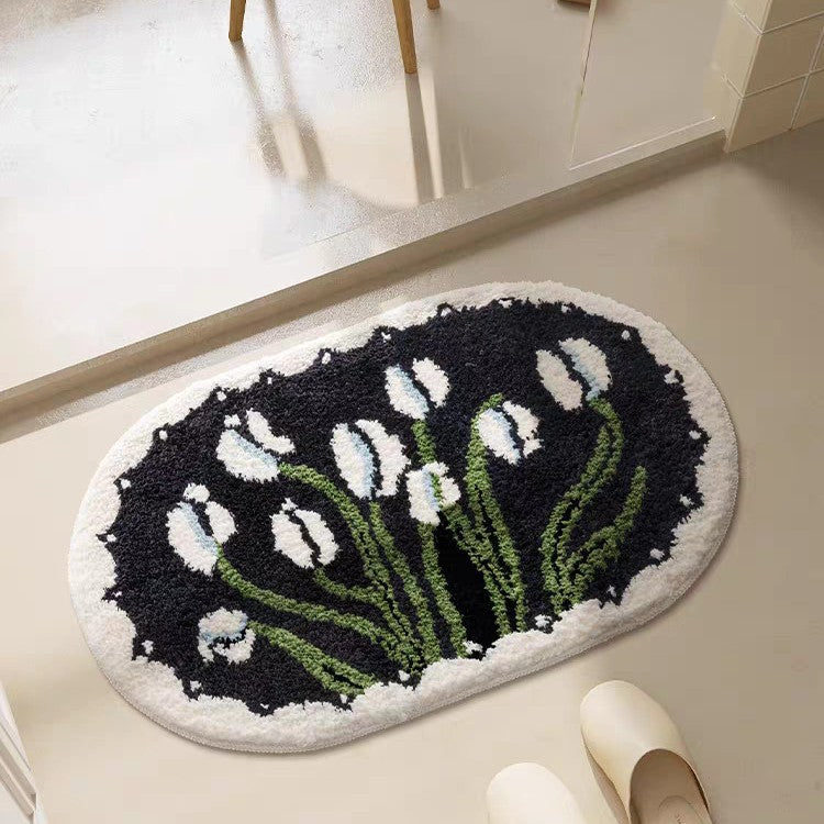 Floral Patterned Bath Mat Kalsten