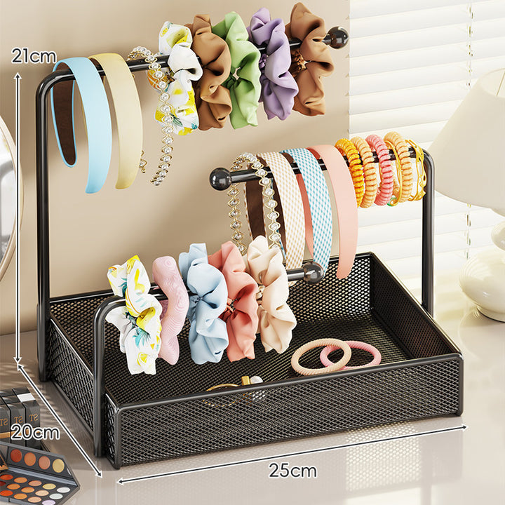Tiered Mesh Hair Accessory and Jewelry Organizer Stand