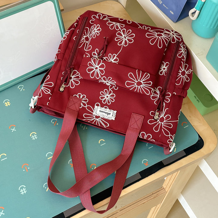 Embroidered Floral Patterned Backpack Kalsten