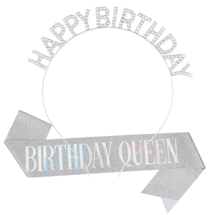 Ladies Glittering Headband with "Happy Birthday" Inscription Kalsten