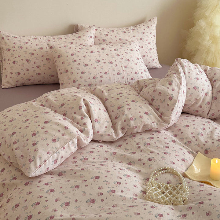 Cotton percale duvet cover and pillowcase set
