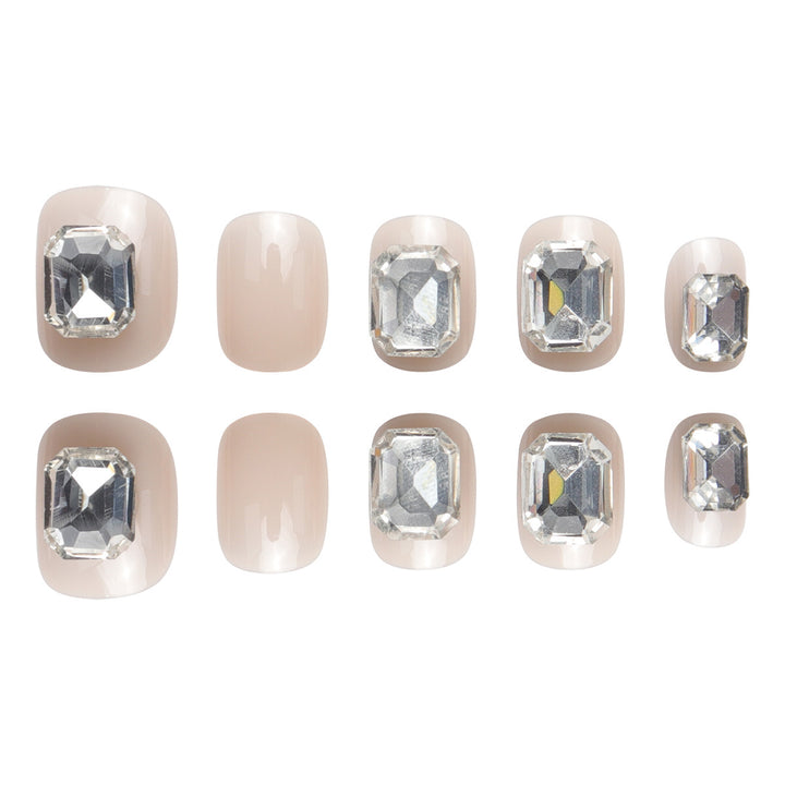 Glamorous Rhinestone-Embellished Press-On Nails Kalsten