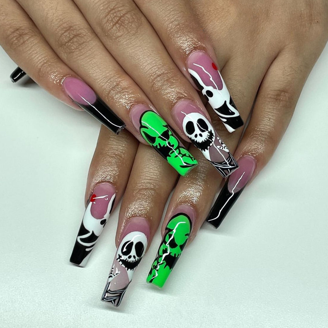 Whimsical Skull Art Nail Extensions Kalsten