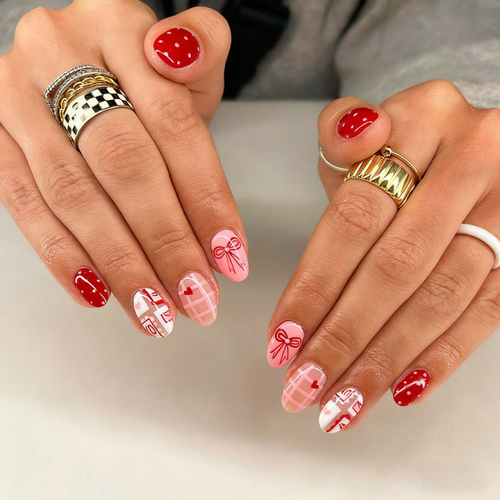 Festive Patterned Press-On Nail Art Kalsten