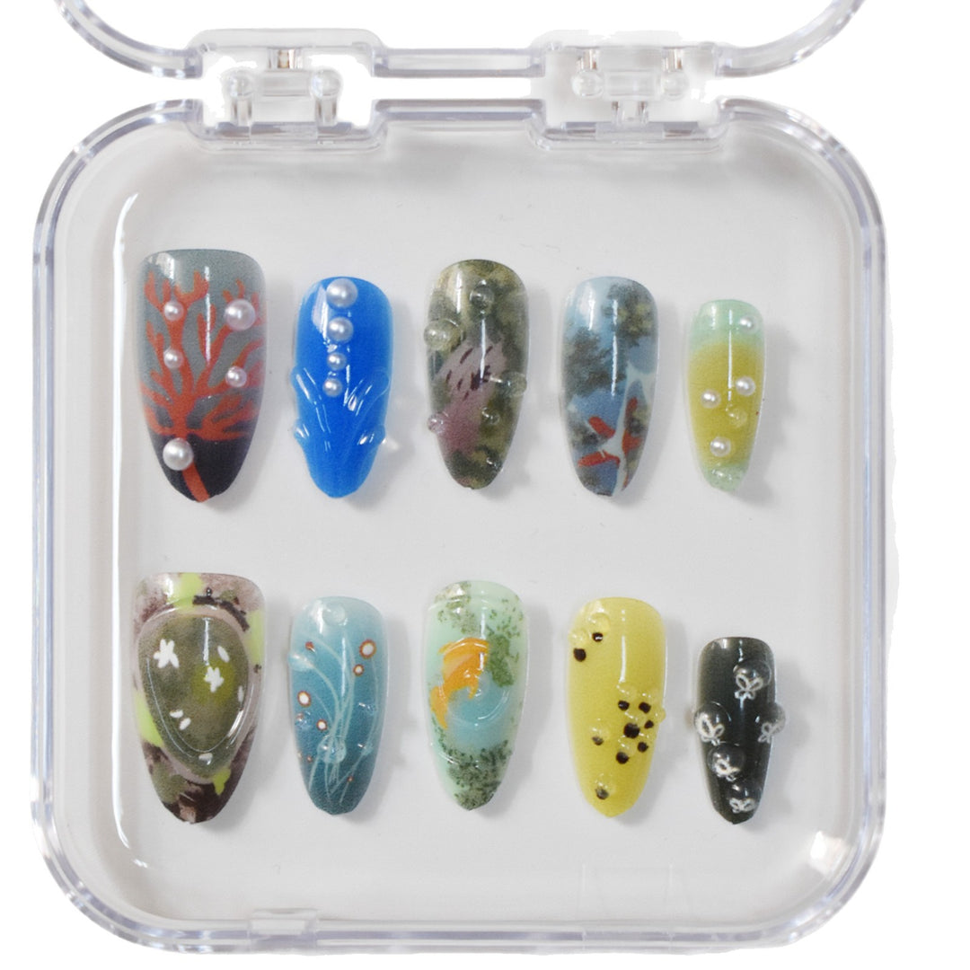 Artistic Ocean-Inspired Press-On Nails Kalsten