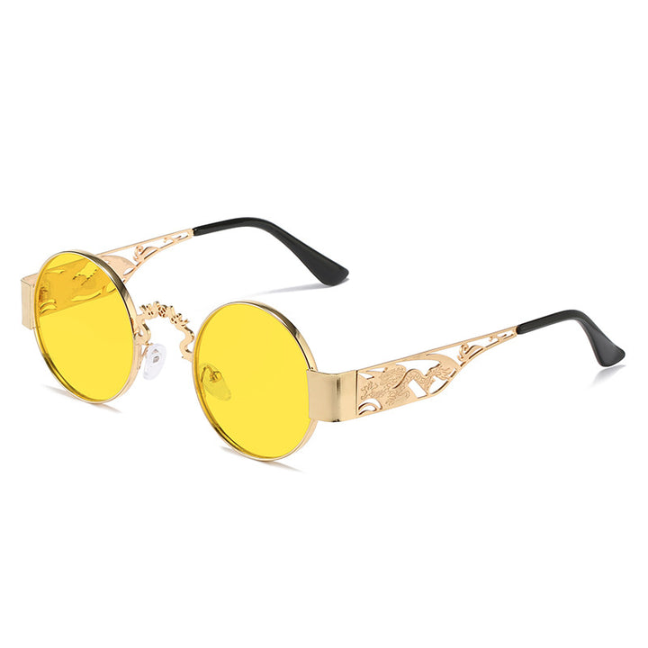 Women's artistic round sunglasses with elegant filigree frame Kalsten