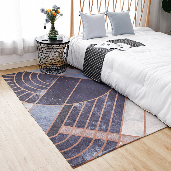 Round Decorative Living Room Carpet with Modern Geometric Pattern Kalsten