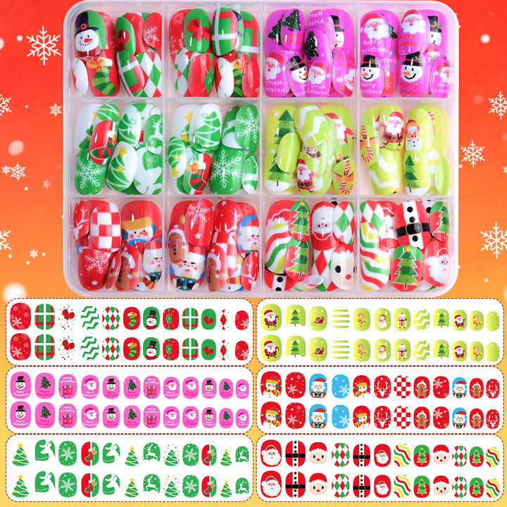 Festive Holiday-Themed Press-On Nail Tips