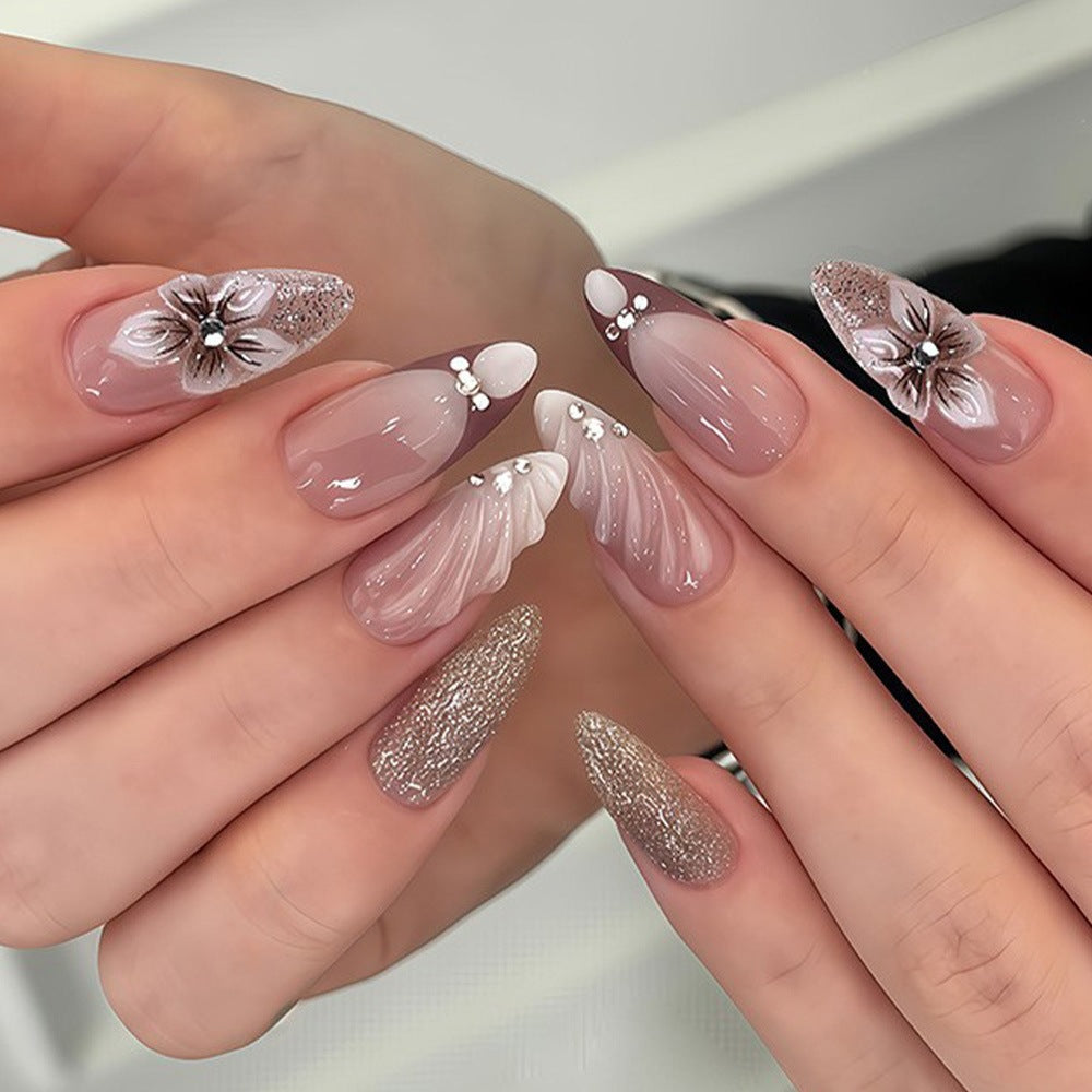 Artful Nail Tips Set with Leaf Accents Kalsten