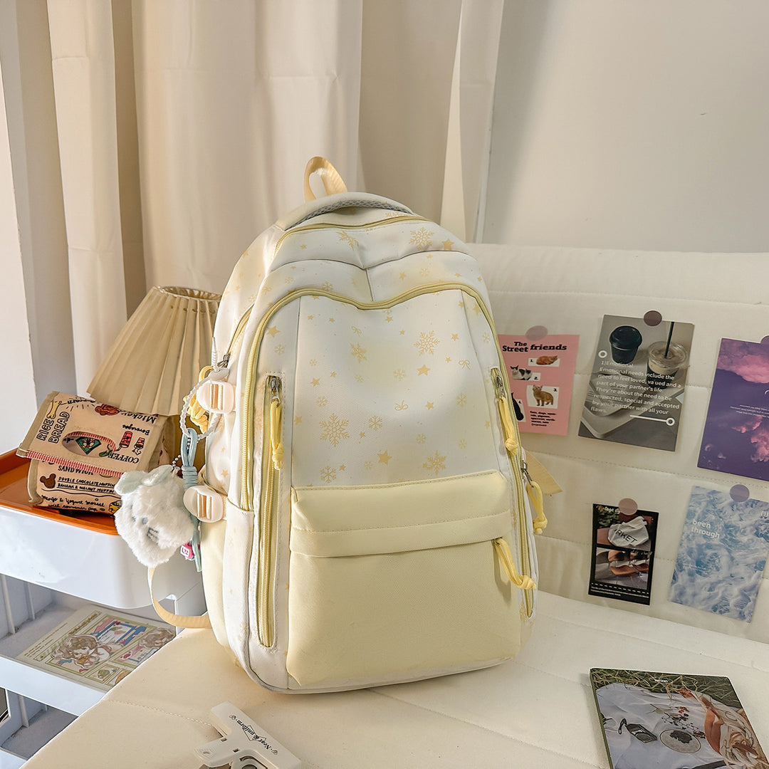 Backpack with Elegant, Floral Design and Many Compartments Kalsten