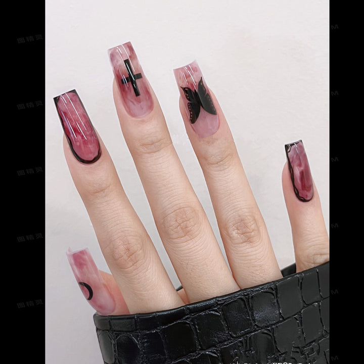 Artistic Long Coffin Press-On Nail Tips