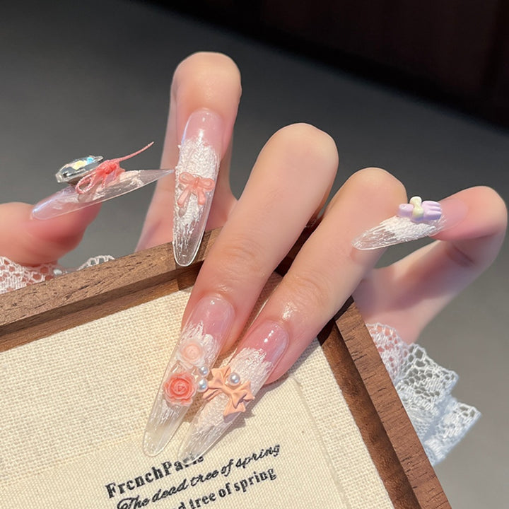 Decorative Floral Nail Press-On Set Kalsten