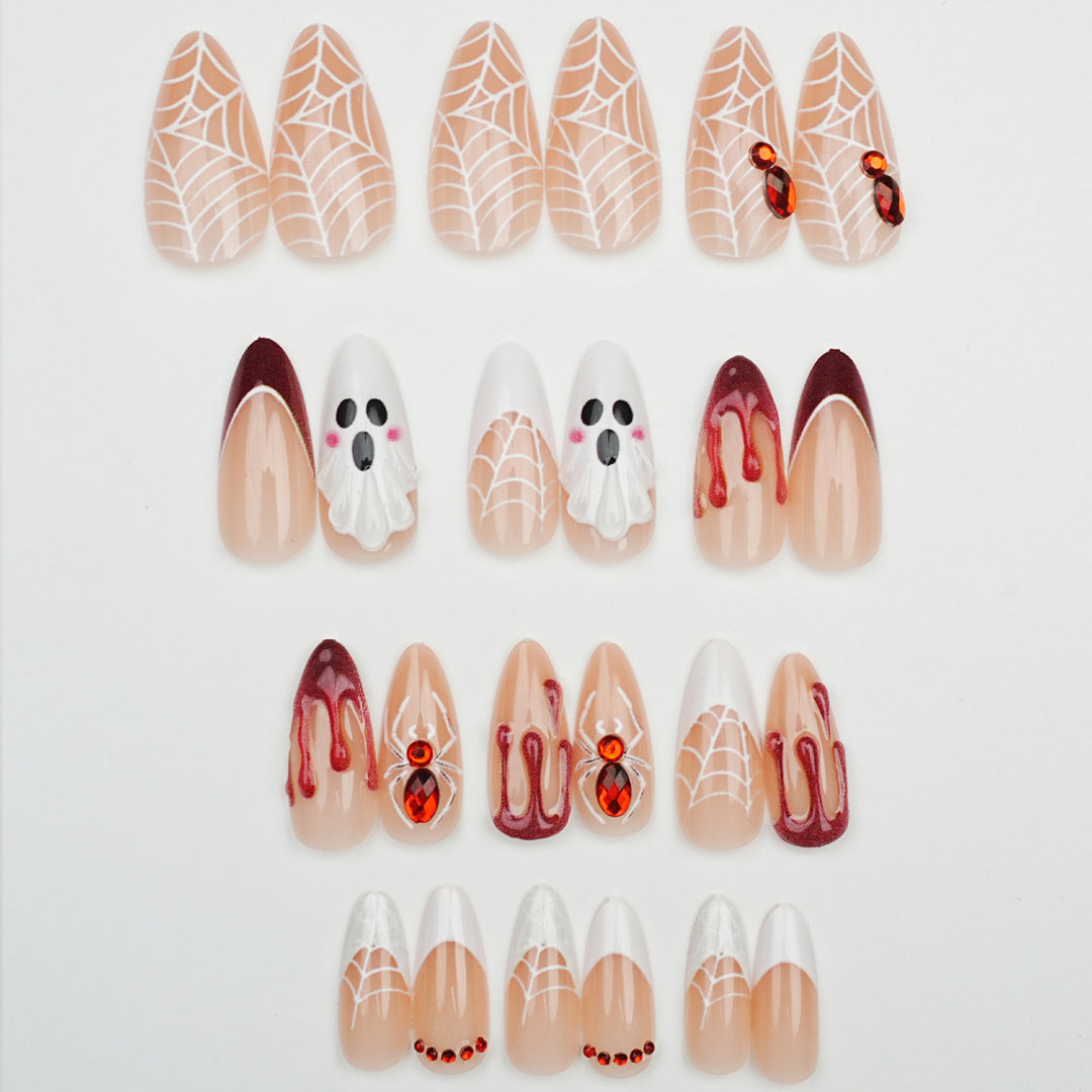 Thematic Halloween Press-On Nail Art Set