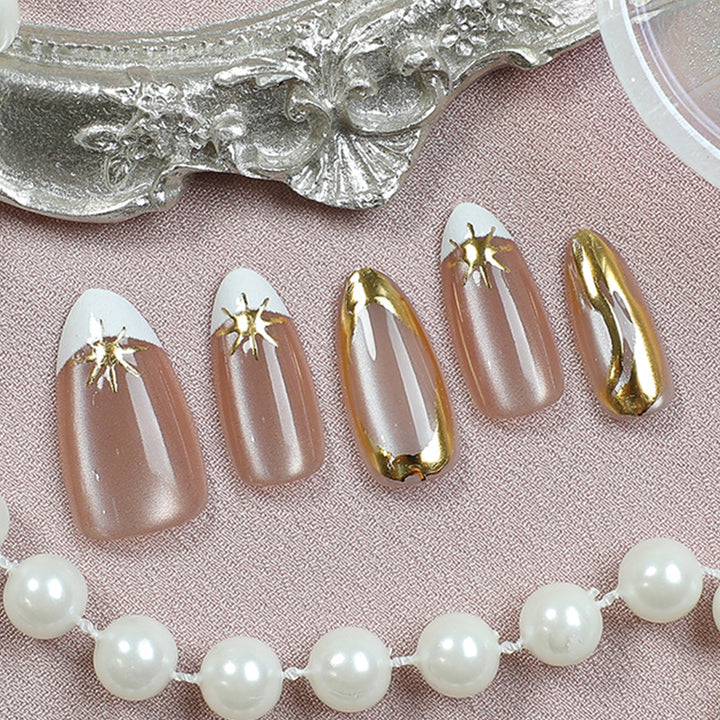Elegant Gold Accent Press-On Nail Set