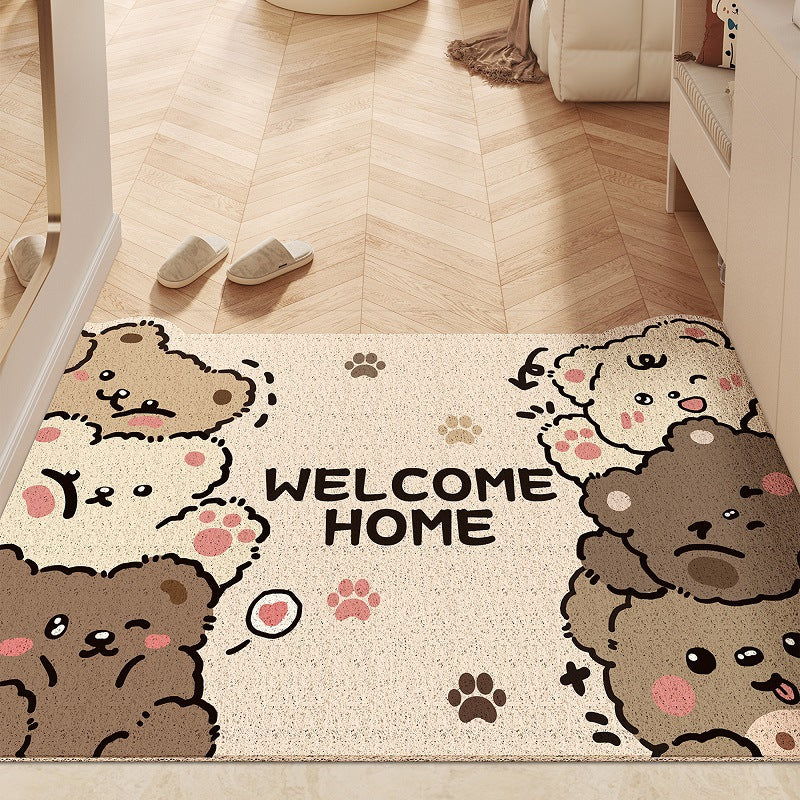 Cute Bear-Themed Welcome Mat