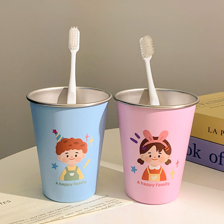Stainless Steel Drinking Mug with Cheerful Family Motif Kalsten