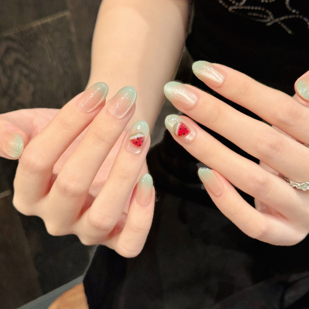 Artistic Fruit-Themed Press-On Nail Art Set