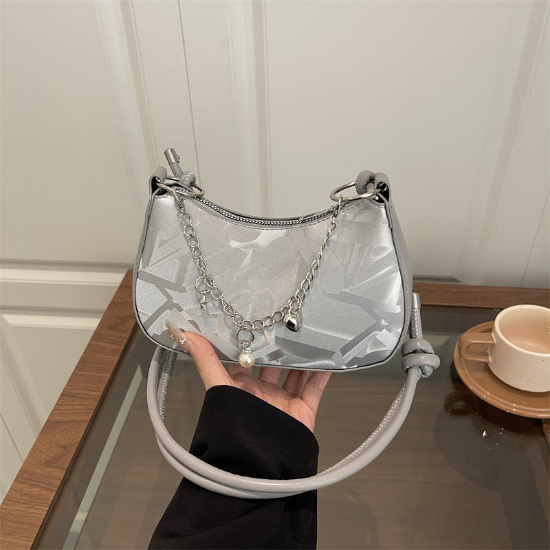 Chic Chain-Accent Handheld Bag