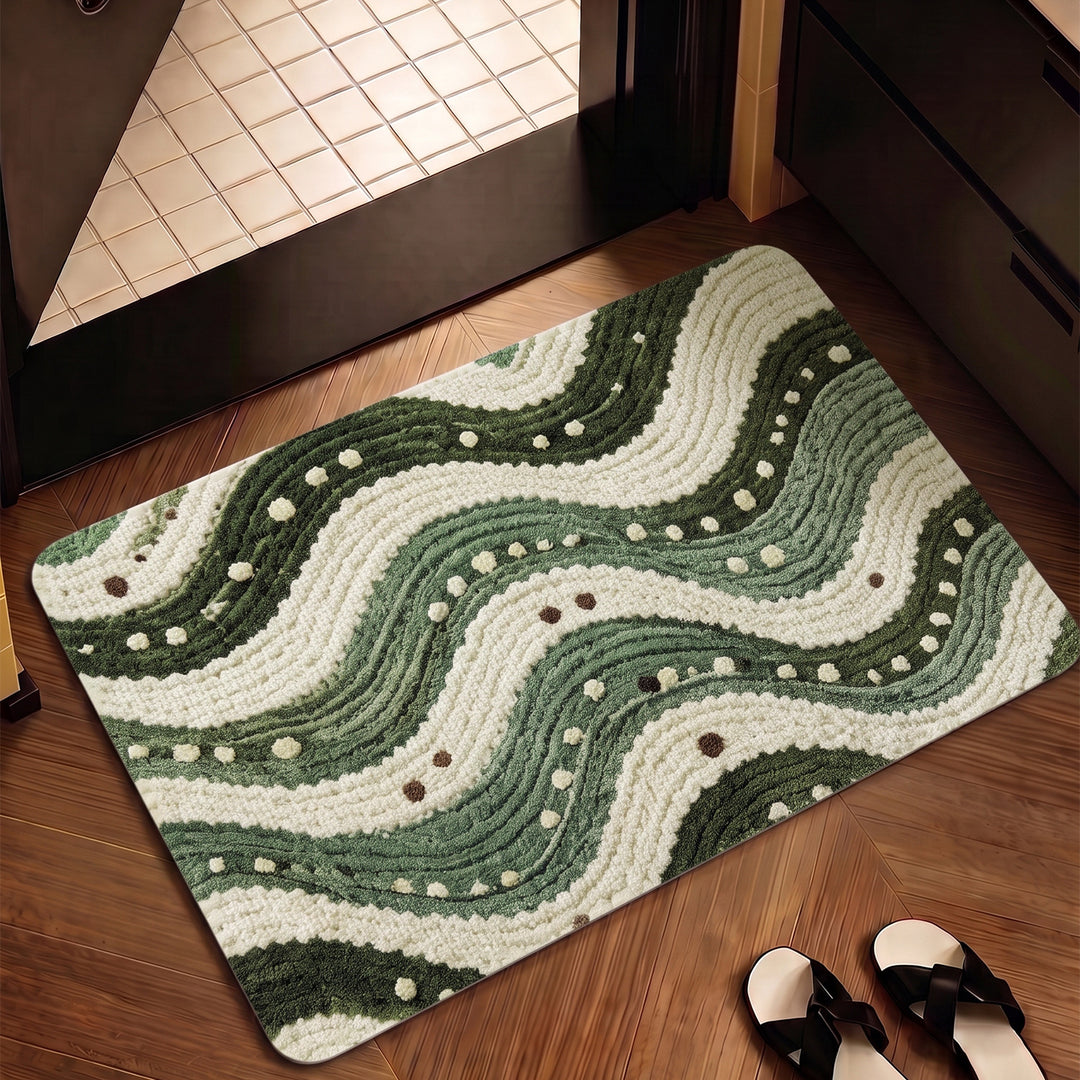 Decorative Wave Pattern Bath Mat