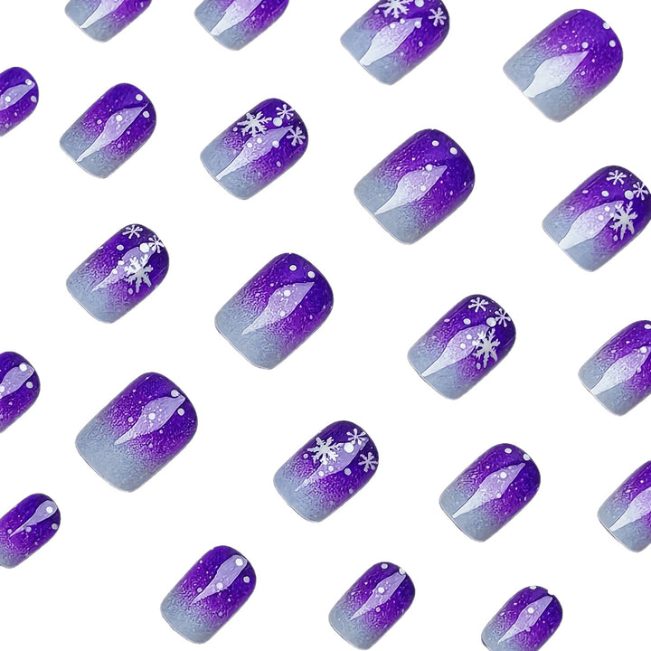 Sparkling Ombre Snowflake Nail Art Kalsten