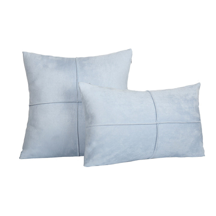 Decorative Suede-Look Cross-Seam Throw Pillow Set with Removable Covers