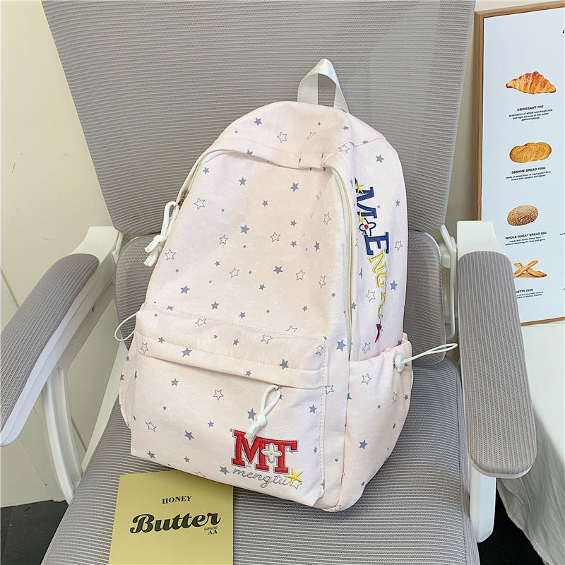 Stylish Star-Embellished Corduroy Backpack Kalsten
