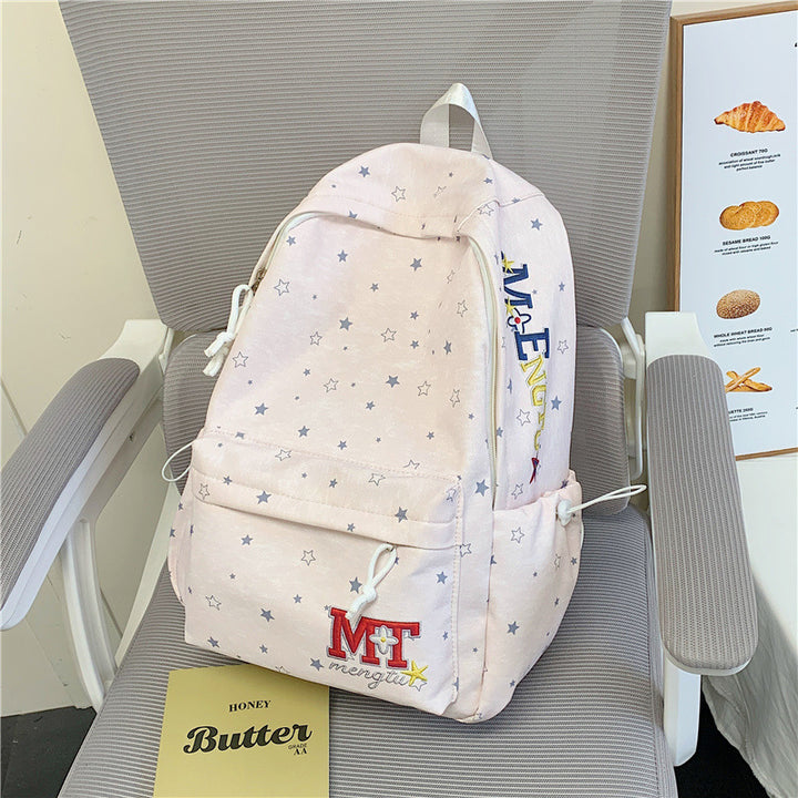 Stylish Star-Embellished Corduroy Backpack Kalsten
