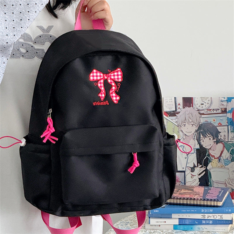 Stylish Embroidered Bow Pattern Backpack Kalsten