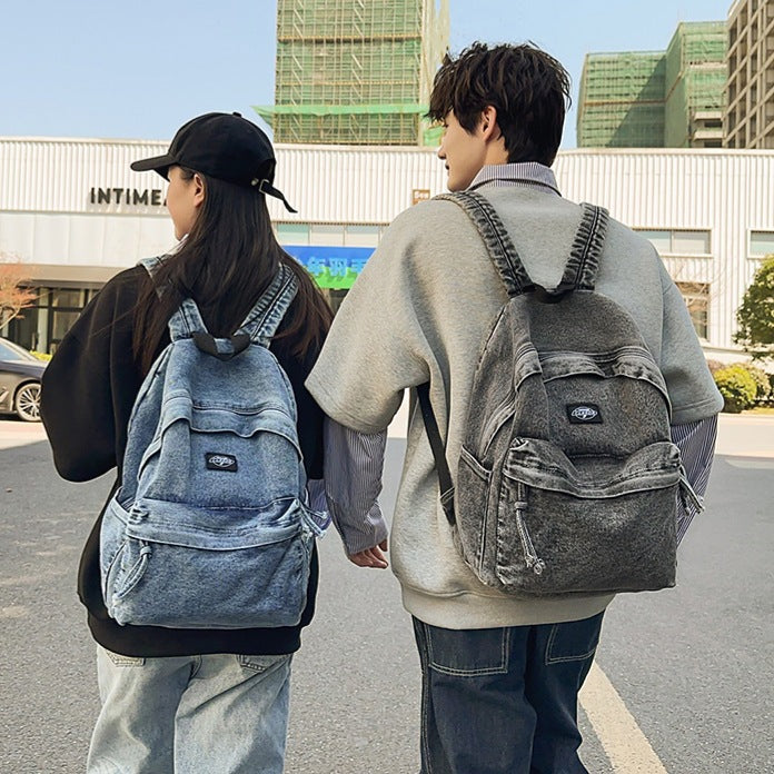 Denim Fabric Casual Backpack Kalsten