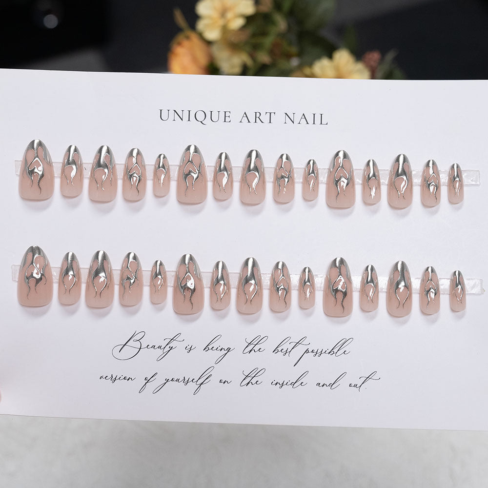 Flame Design Stiletto Nail Art