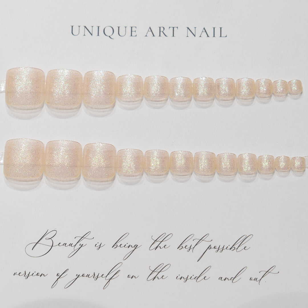 Elegant Glittery Pedicure Nail Art