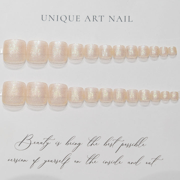 Elegant Glittery Pedicure Nail Art