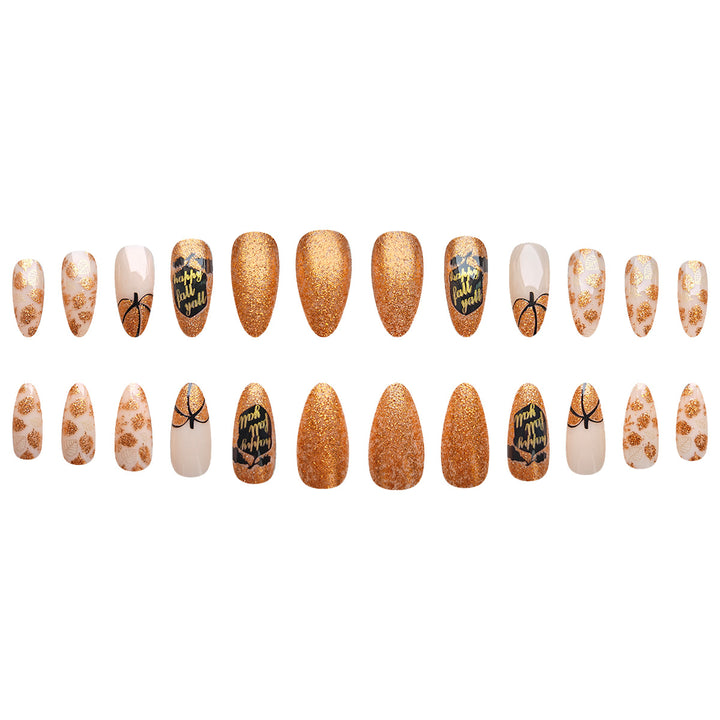 Autumn-Themed Press-On Nail Set