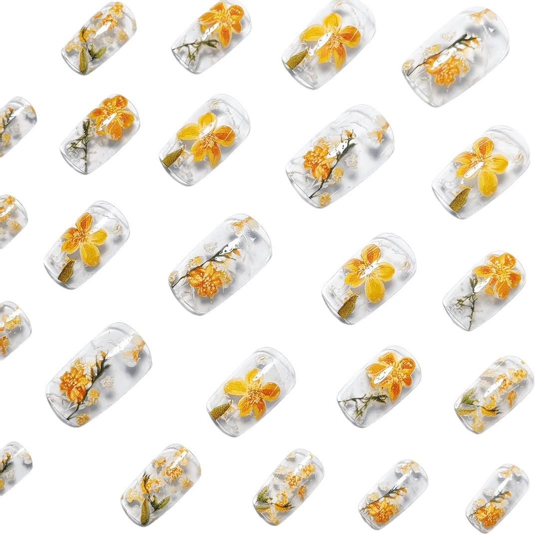 Artistic Floral Resin Nail Art Kalsten