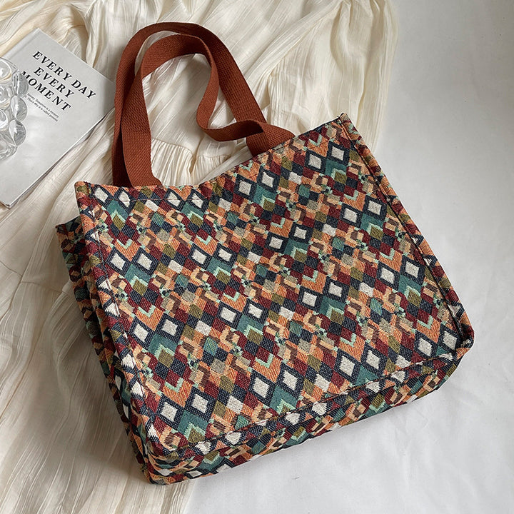 Colorful Geometric Patterned Tote Bag