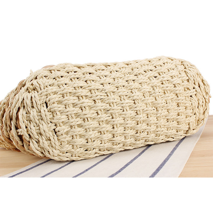 Elegant Beach Bag with Handwoven Basket Pattern Kalsten