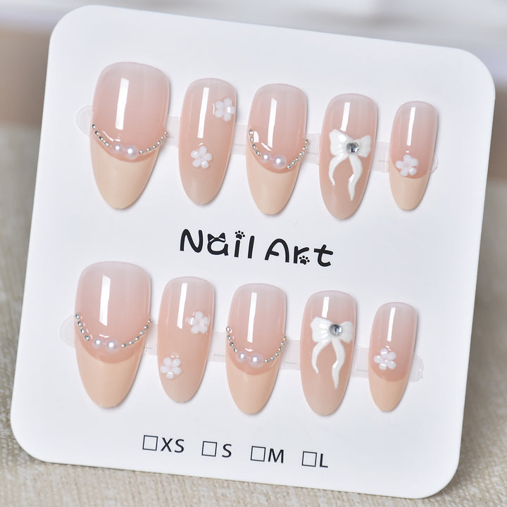 Elegant Floral Press-On Nail Art Kalsten