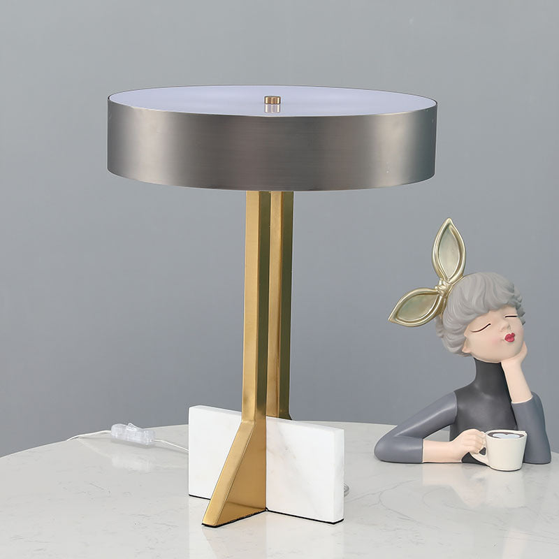 Modern Round Side Table with Marble Base