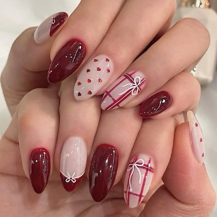 Heart-Themed Press-On Nail Set Kalsten