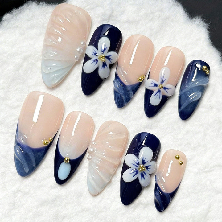Floral Themed Press-On Nail Set Kalsten