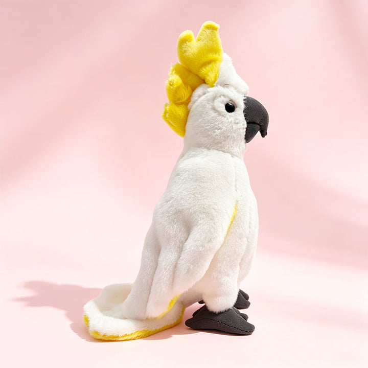 Lifelike Plush Parrot Toy with Embroidered Beak and Poseable Feet Kalsten