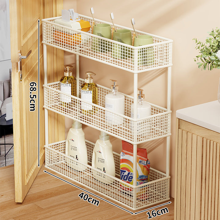 Slim Overdoor Three-Tier Wire Mesh Storage Organizer