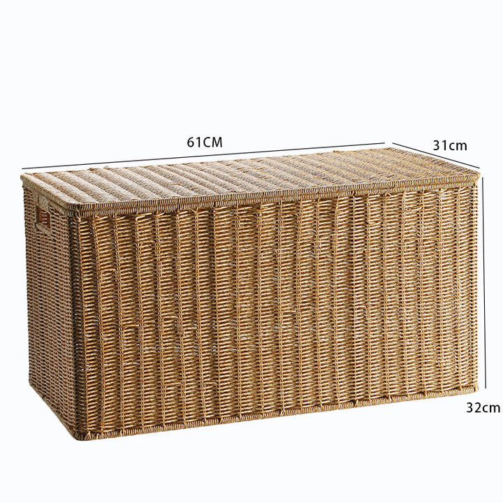 Unisex storage basket made of natural material with practical handles Kalsten