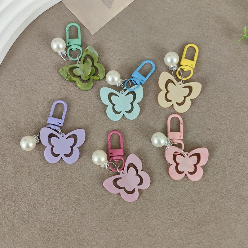 Keychain with butterfly and pearl accent Kalsten