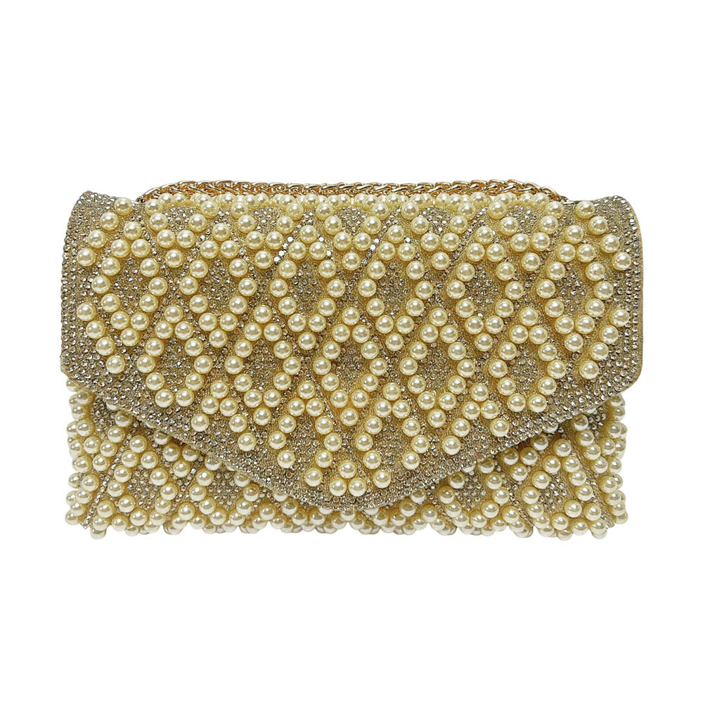 Elegant Pearl Beaded Clutch