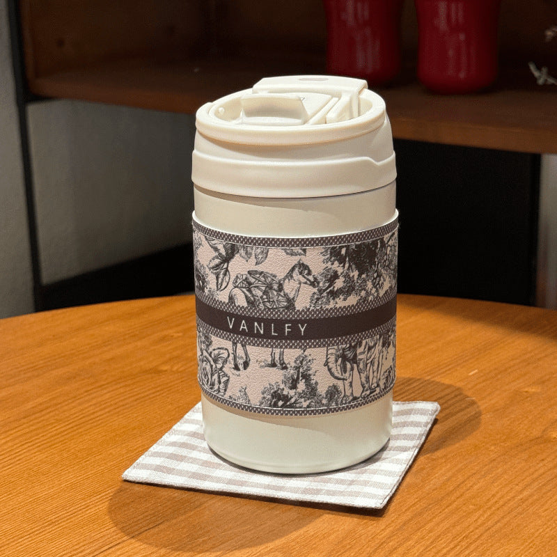 Women's Insulated Coffee Mug with Elegant Design and Safe Lid System Kalsten