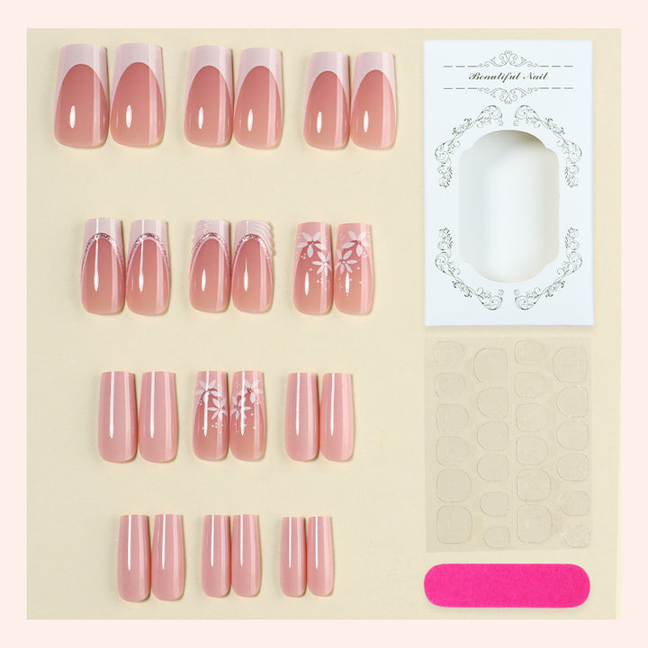 Decorative Press-On Nail Art Set with Floral Designs kalsten