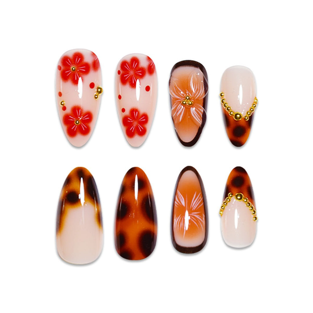 Artistic Floral Nail Art Extensions Kalsten