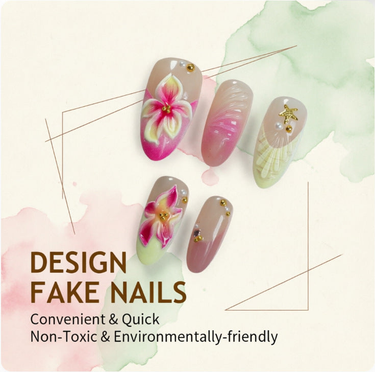 Artificial nails with floral 3D motifs Kalsten