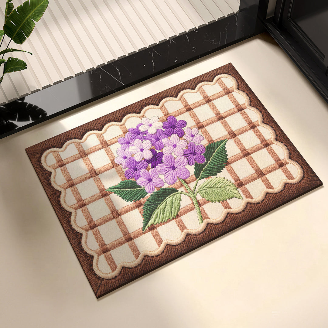 Elegant Floral Patterned Area Mat